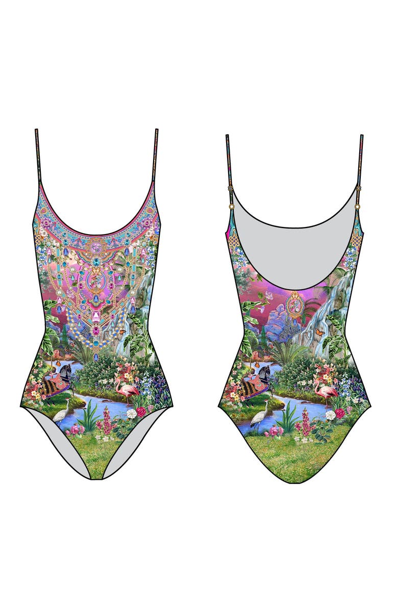 Camilla Scoop Neck One Piece With Scoop Back, Main, color, Turkish Delight