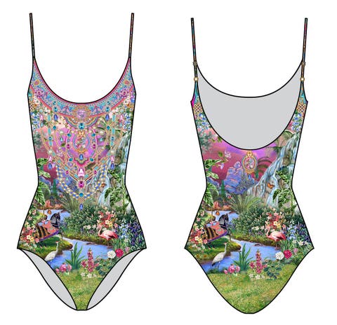 Scoop Neck One Piece With Scoop Back