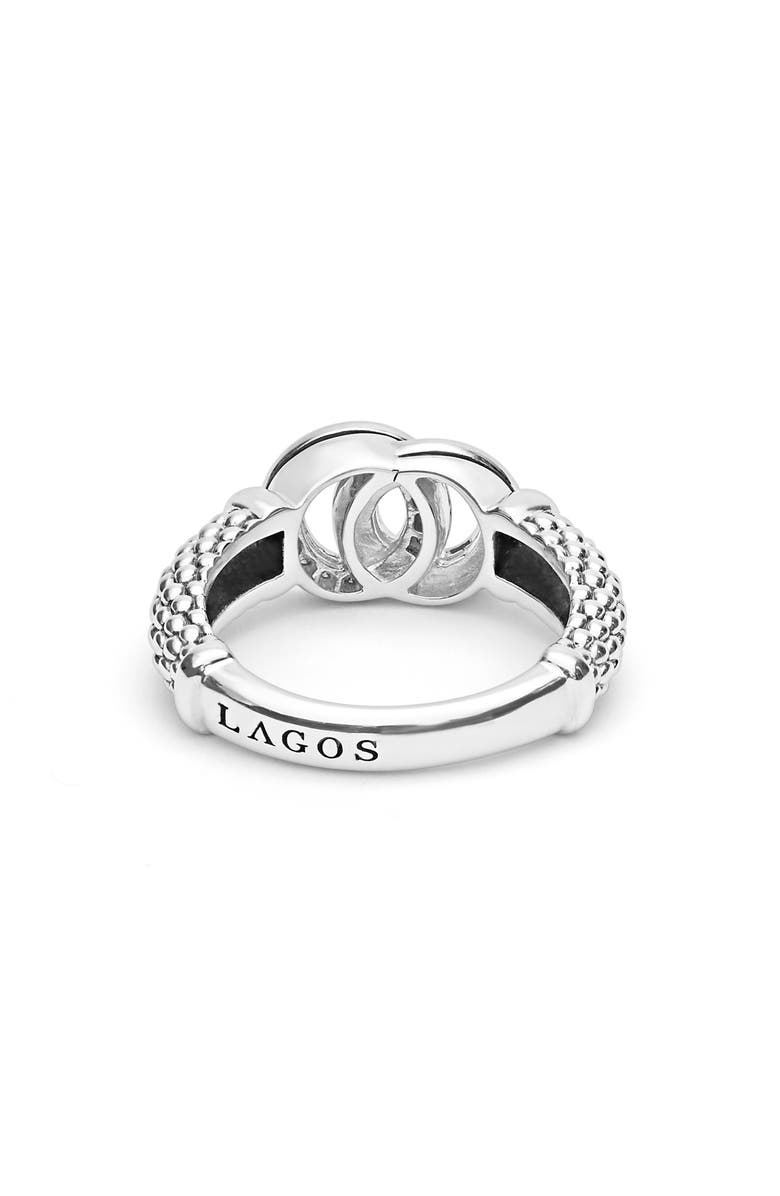 LAGOS Signature Caviar Interlocking Diamond Ring, Alternate, color, Silver