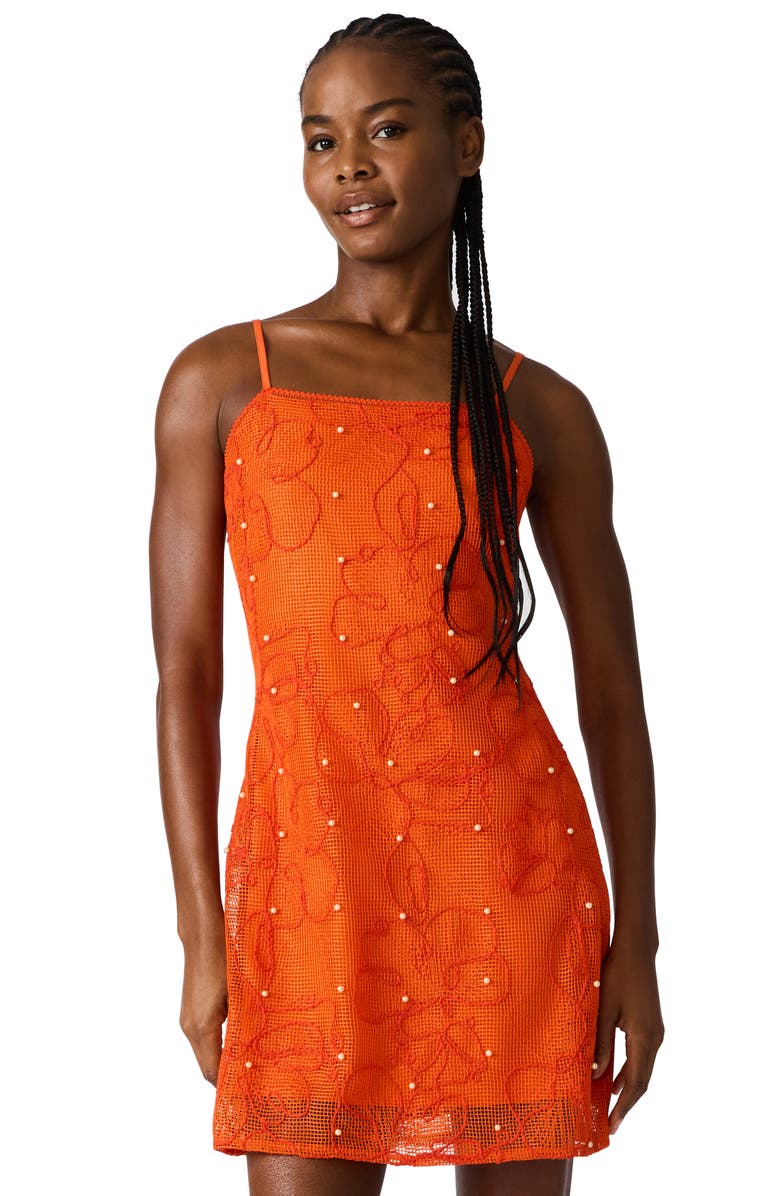 Steve Madden Maureene Bead Sleeveless Minidress, Alternate, color, Salsa Red
