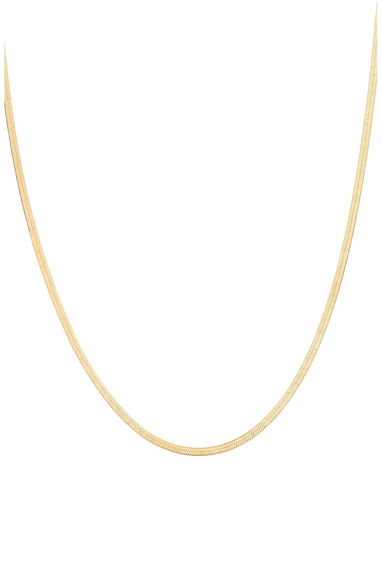 Sterling Silver 18k Gold Plated Caroline Necklace Dainty Minimalist, Main, color, Gold