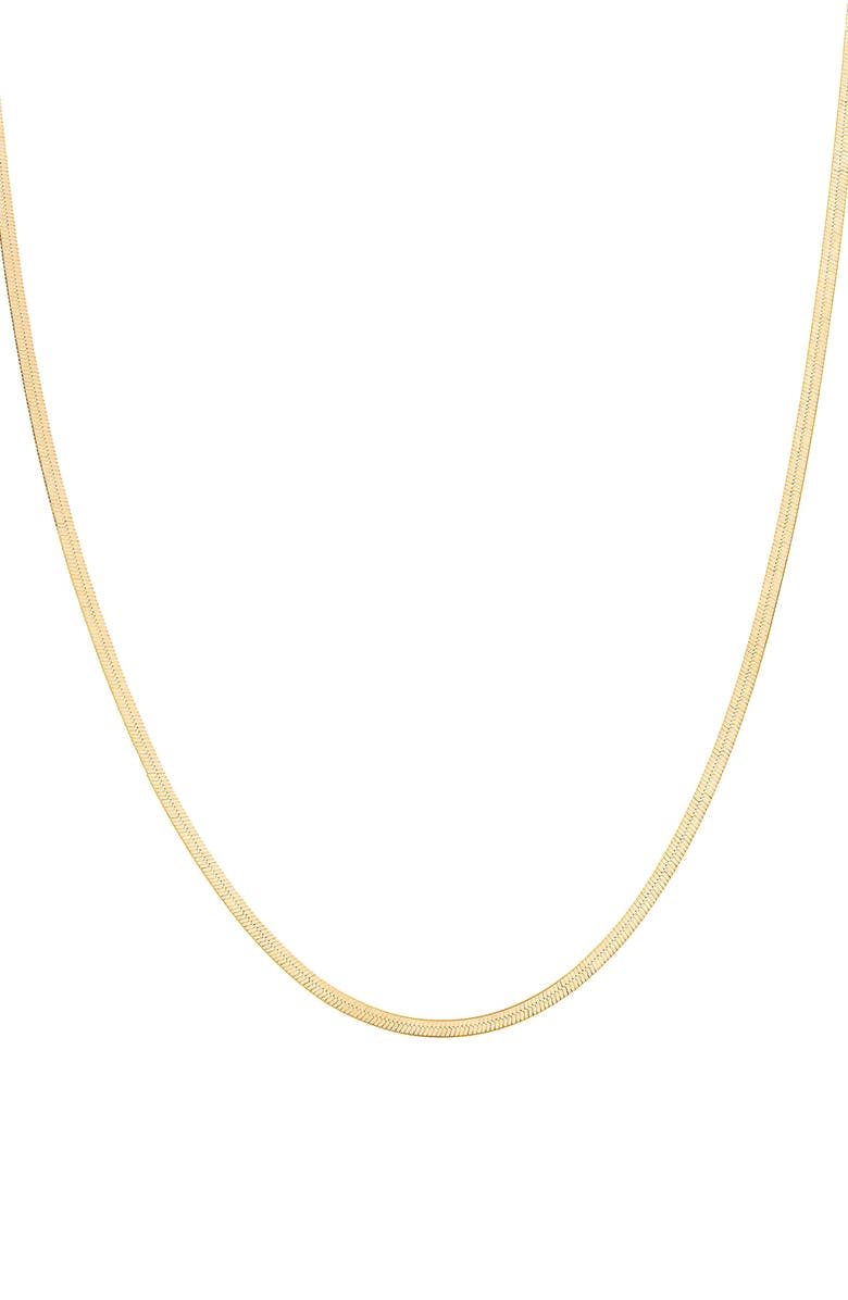 Bearfruit Jewelry Sterling Silver 18k Gold Plated Caroline Necklace Dainty Minimalist, Main, color, Gold