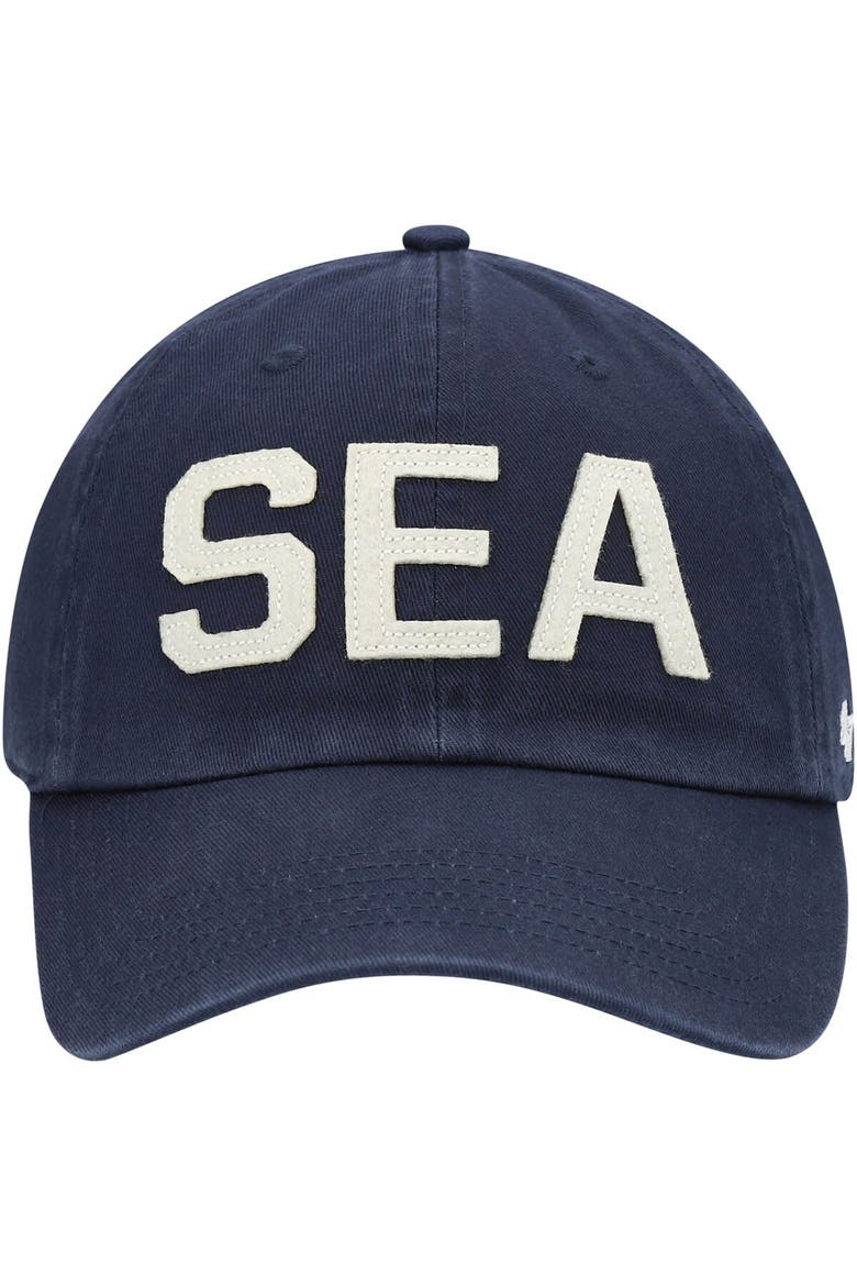 Women's '47 College Navy Seattle Seahawks Finley Clean Up Adjustable Hat, Alternate, color, Navy