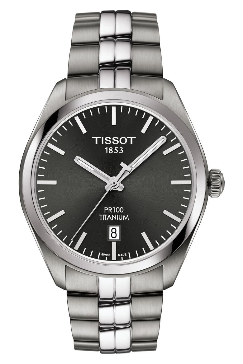 PR100 Titanium Bracelet Watch, 39mm, Main, color, ANTHRACITE