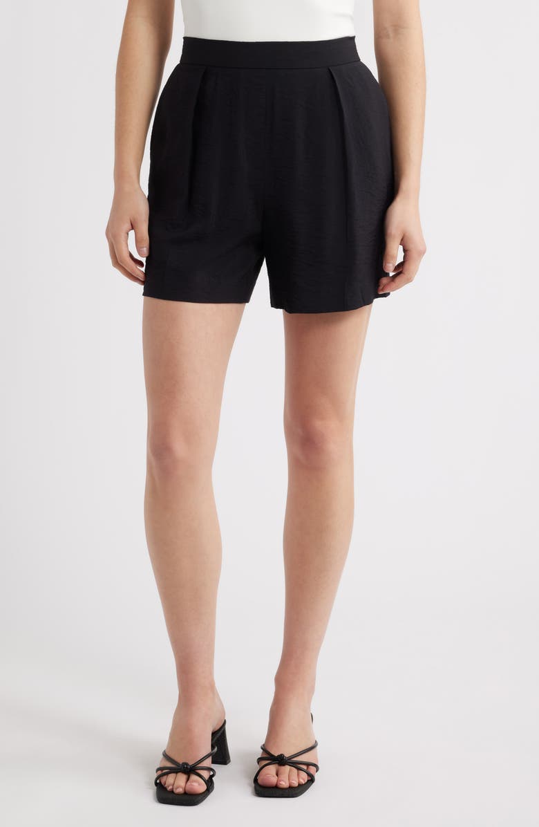 Anne Klein Pleated Pull-On Shorts, Main, color,