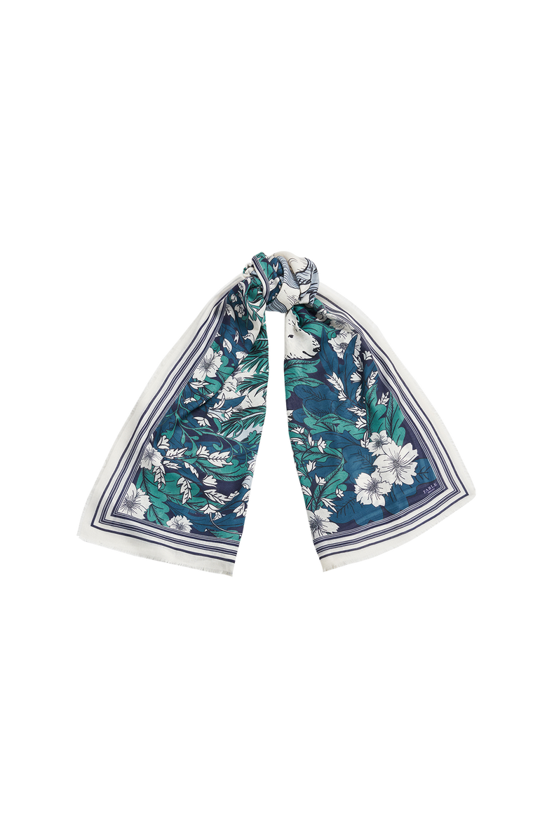 Solara Tales Teal Scarf, Alternate, color, Teal & Ivory