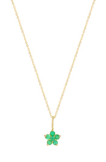 Bony Levy El Mar 18k Gold Gemstone Flower Pendant Necklace In Gold