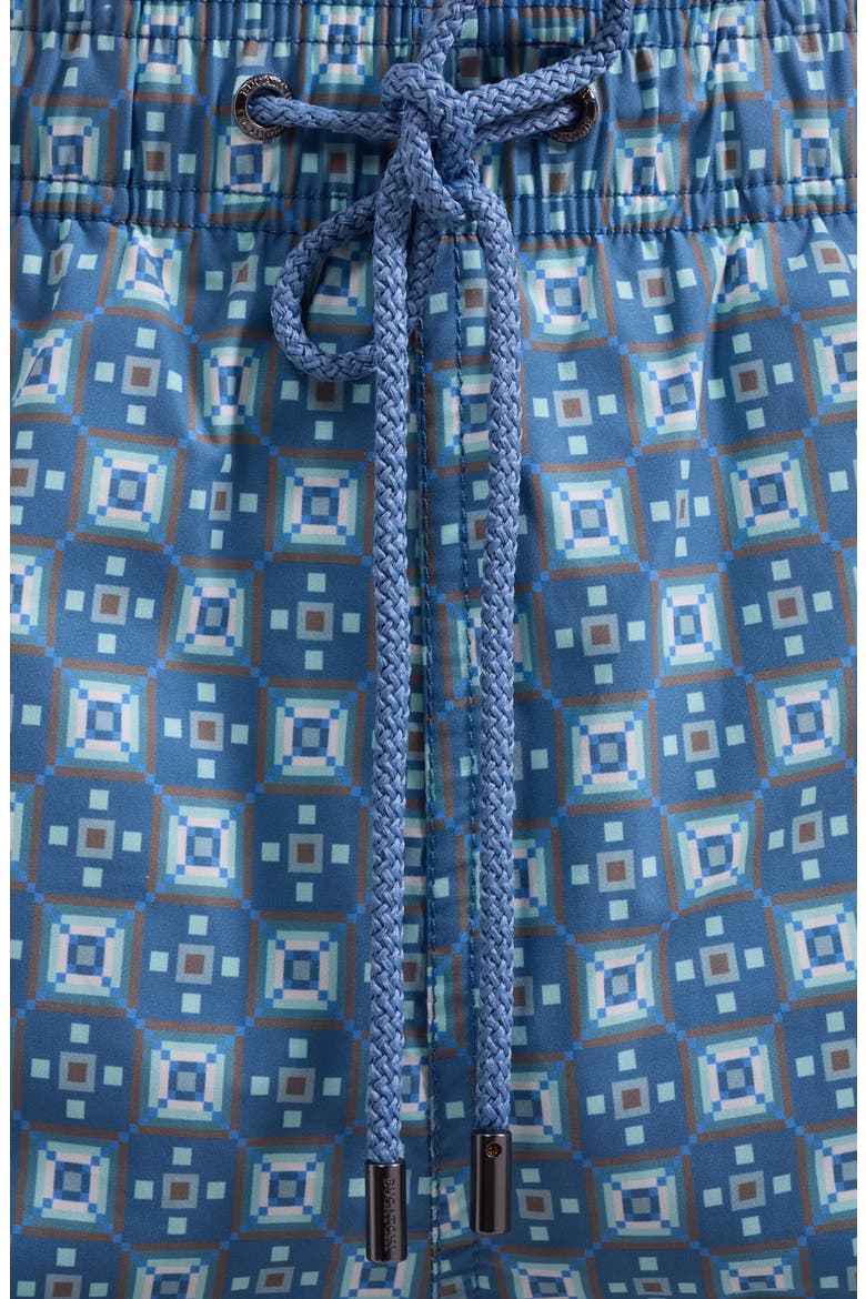 Cruz Print Swim Trunks, Alternate, color, PEACOCK