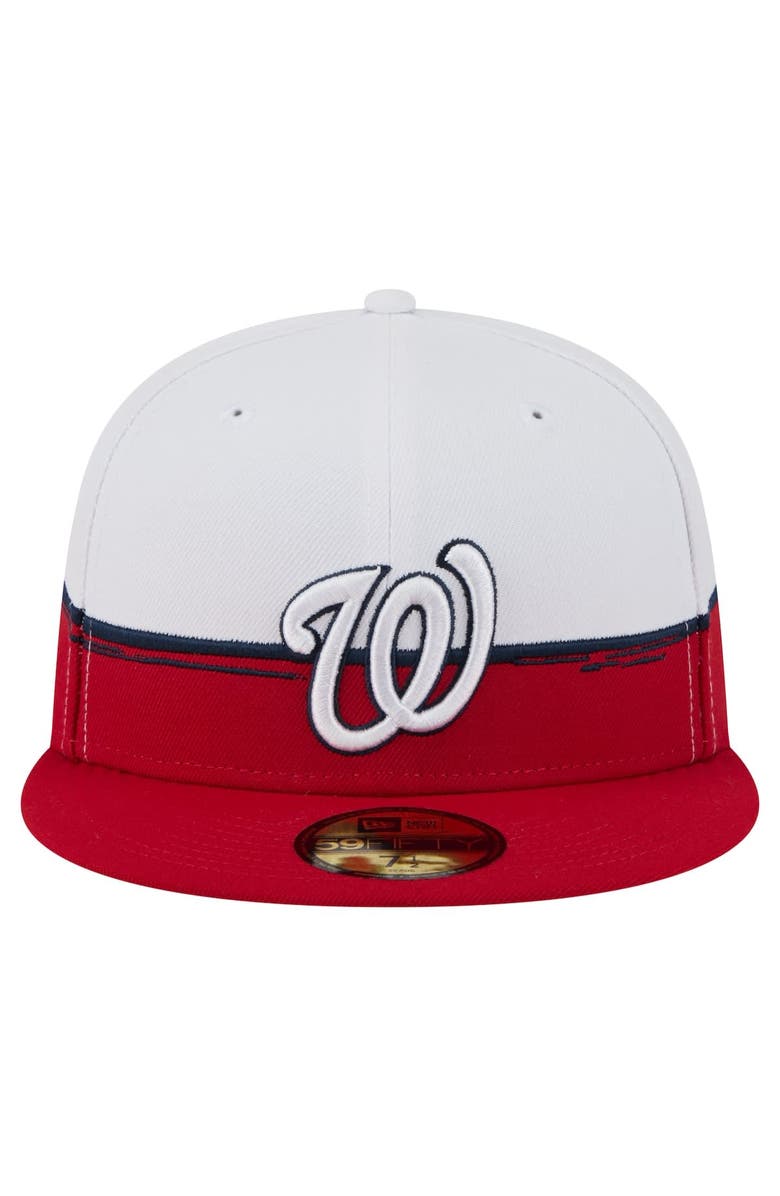 New Era Men's New Era Red/White Washington Nationals Paint Stroke 59FIFTY Fitted Hat, Alternate, color, Red