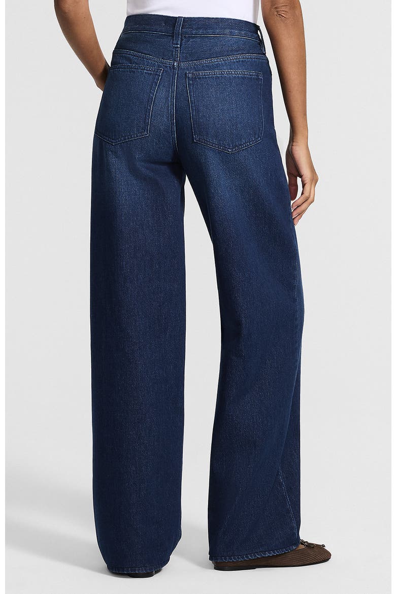 Rigid Denim Mid Rise Baggy Jeans, Alternate, color, Dark Indigo Blue Wash