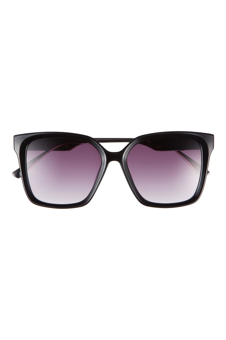 112mm Gradient Square Sunglasses, Main, color, BLACK