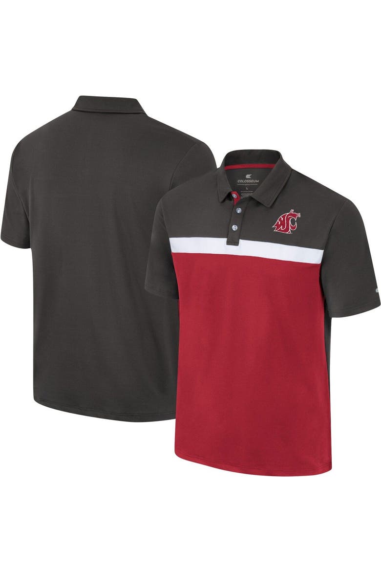 Men's Colosseum Charcoal Washington State Cougars Two Yutes Polo, Main, color, Charcoal