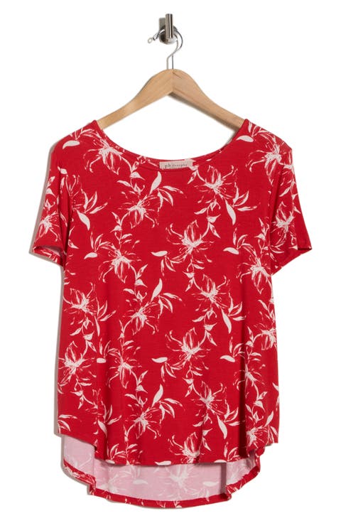 Floral High-Low T-Shirt (Plus)