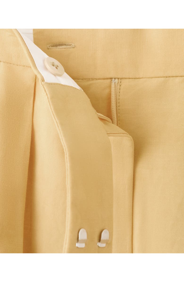 MANGO Pleated Wide Leg Pants, Alternate, color, Mustard