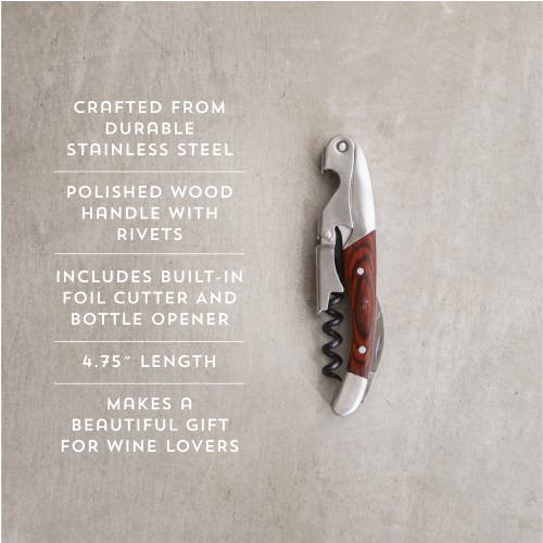 Twine Chateau Wooden Double Hinged Corkscrew In Wood