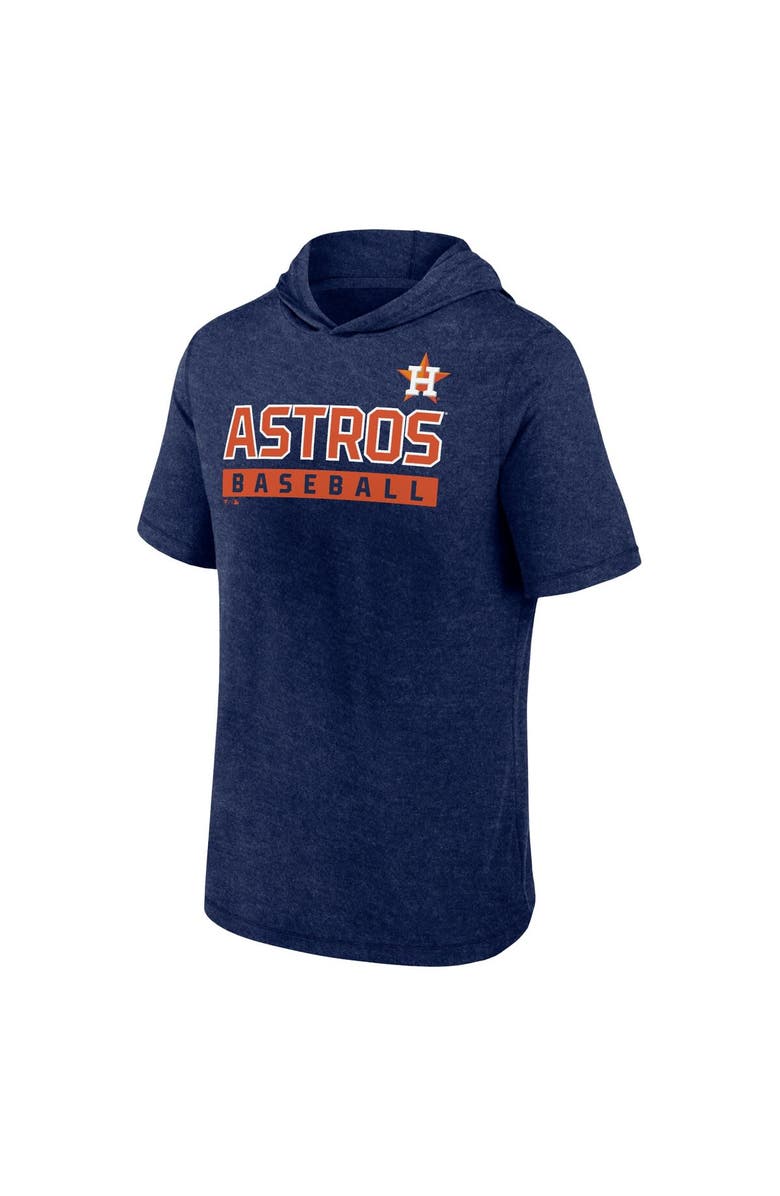 FANATICS Men's Fanatics Heather Navy Houston Astros Push Short Sleeve Pullover Hoodie, Alternate, color, 