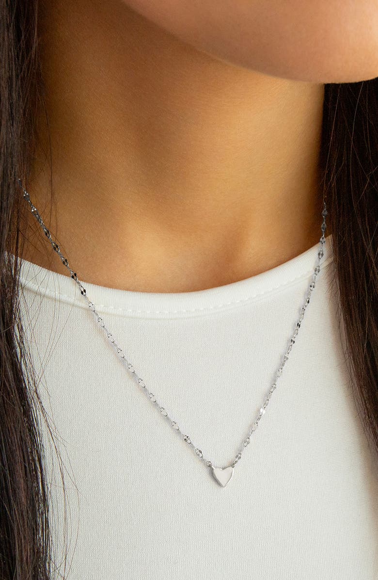 MARLYN SCHIFF Heart Pendant Necklace, Alternate, color, Silver