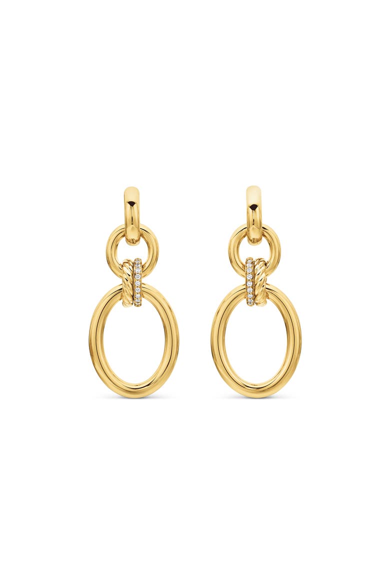 Mercer™ Frontal Hoop Earrings, Main, color, 18K YELLOW GOLD/ DIAMOND