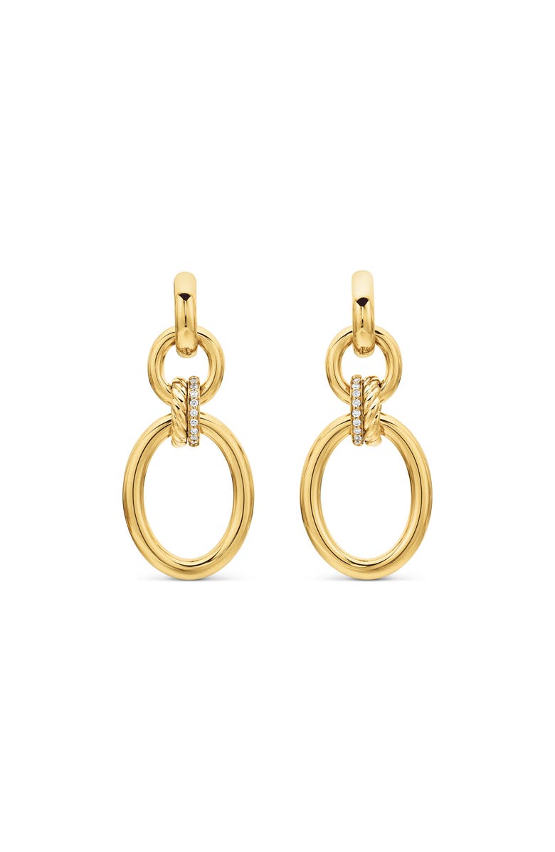 David Yurman Mercer<sup>™</sup> Frontal Hoop Earrings, Main, color, 18K Yellow Gold/ Diamond