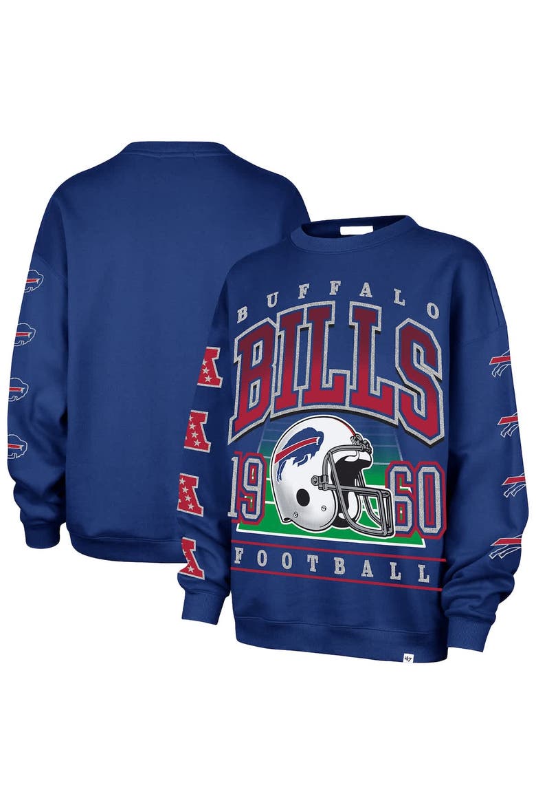 Women's '47  Royal Buffalo Bills Go Big Oversized Pullover Sweatshirt, Main, color, Royal