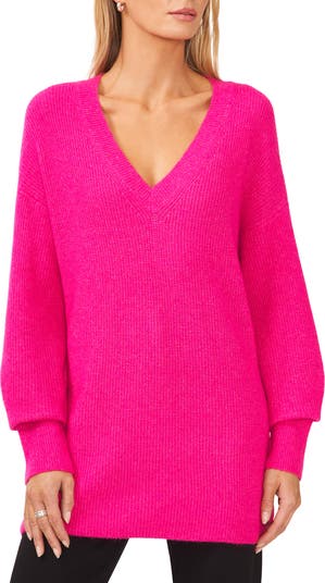 NWT Pink Hero Halogen(R) Cozy V-Neck Tunic Sweater In At Nordstrom size S deals