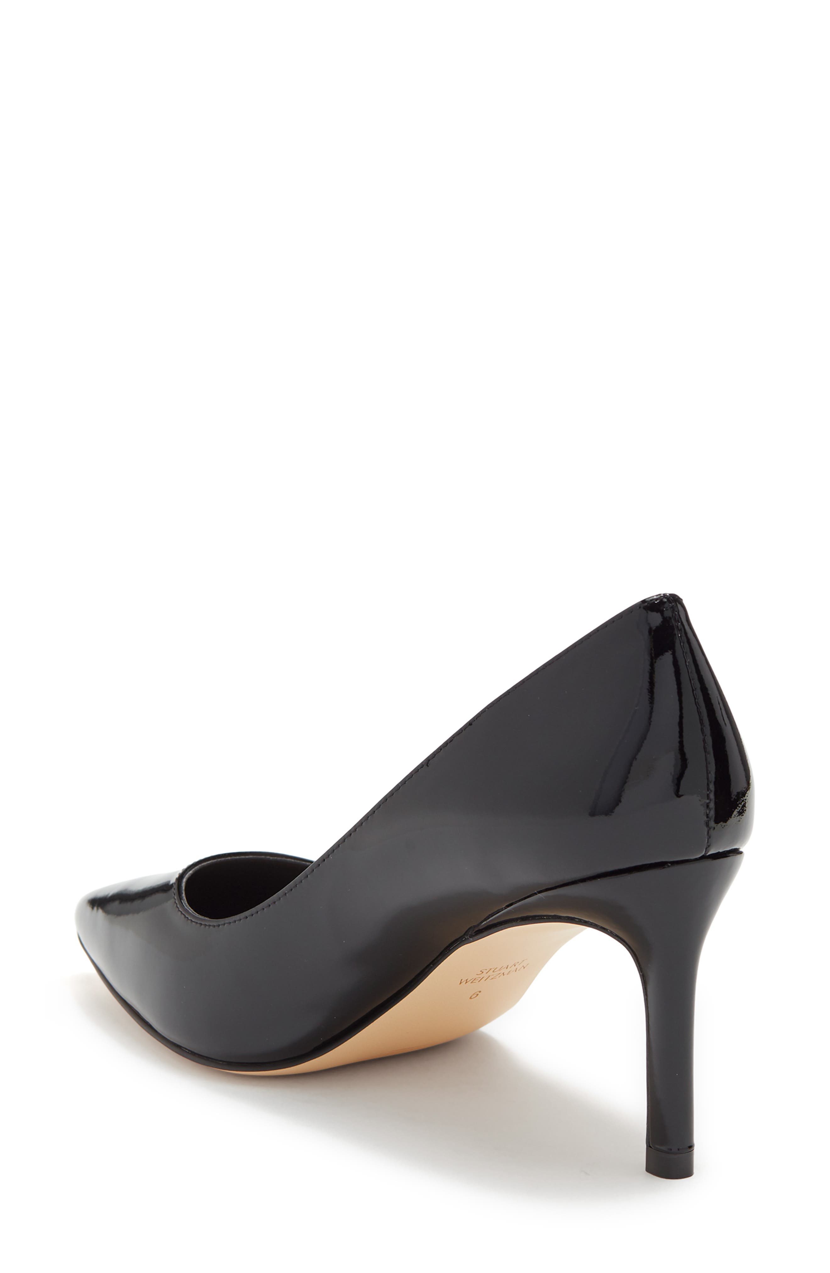 Stuart Weitzman Leigh 75 Pointed Toe Pump, Alternate, color, Black