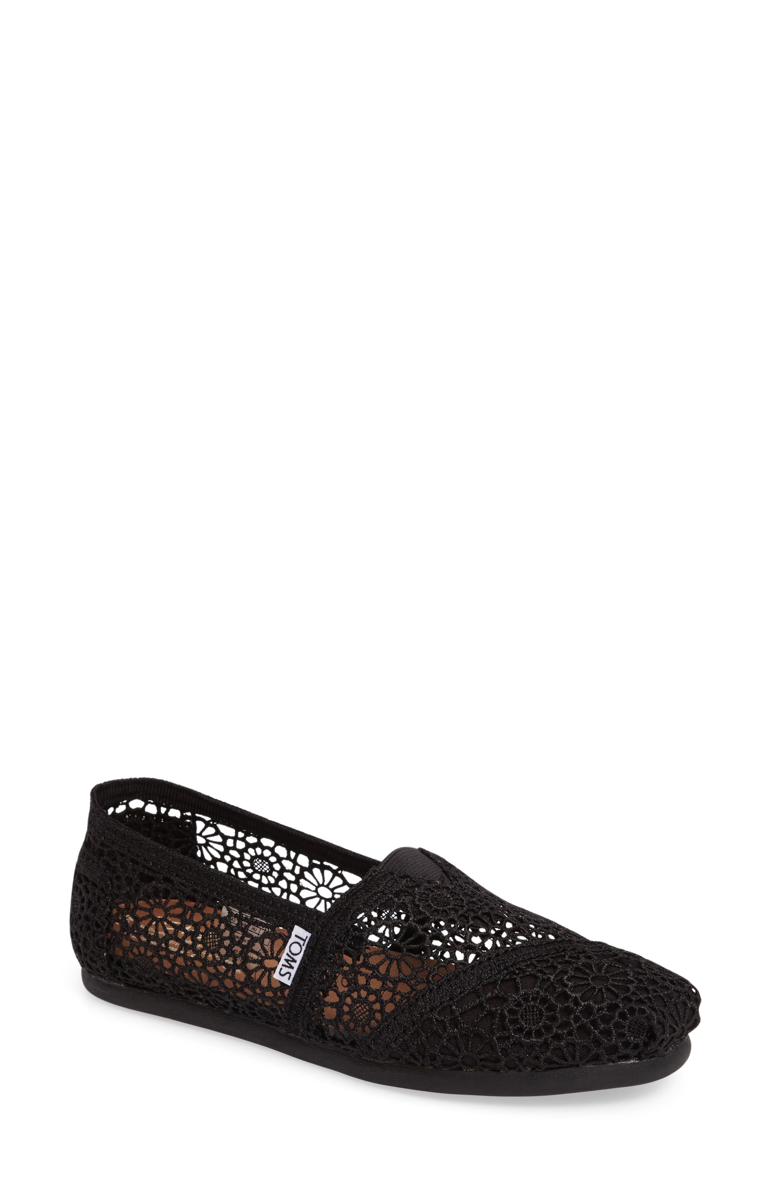 'Classic' Crochet Slip-On, Alternate, color, BLACK