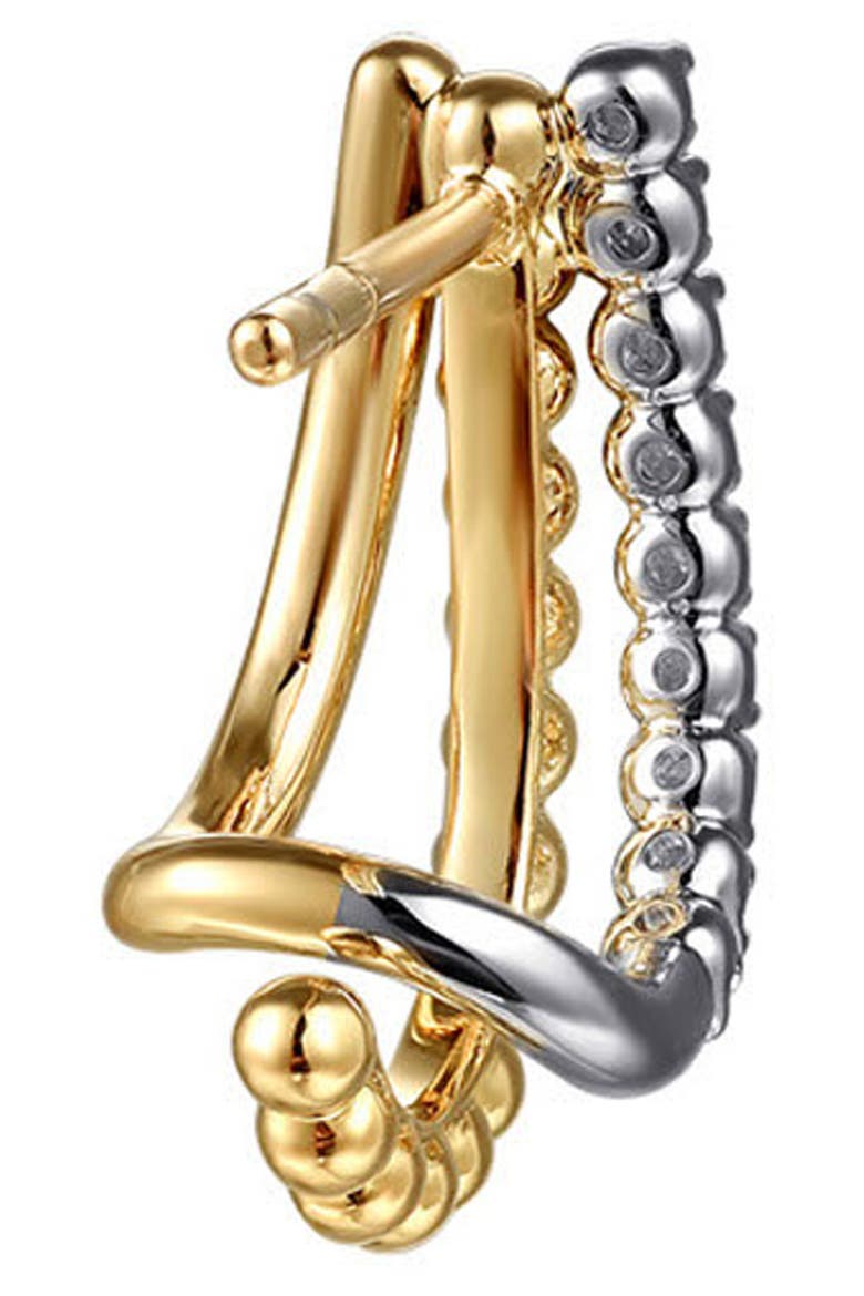 Bujukan Beaded Layered J-Hoop Earrings, Alternate, color, TWO TONE
