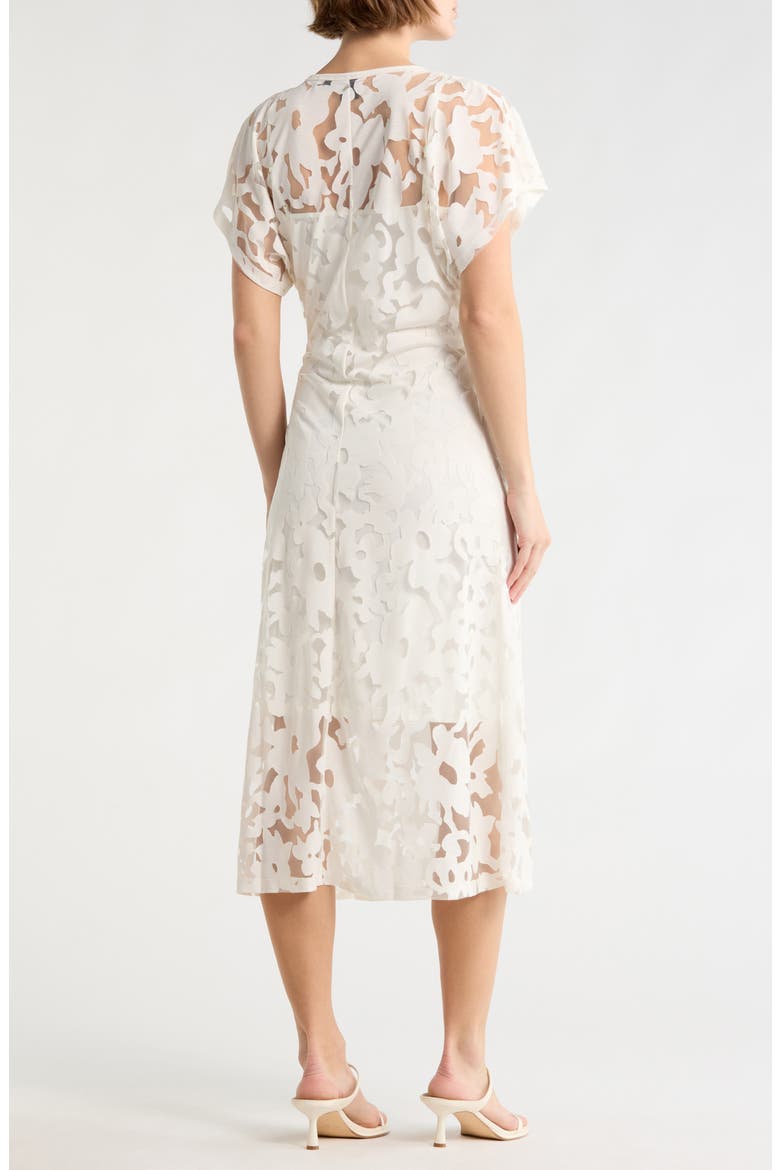 Ebuna Floral Semi Sheer T-Shirt Dress, Alternate, color, OPEN WHT