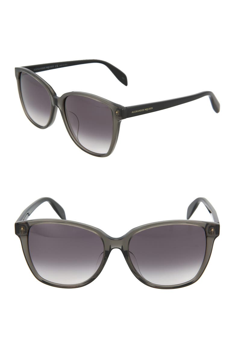 McQueen 57mm Oversized Sunglasses, Main, color,