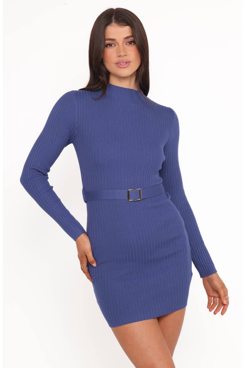 Wilda Long Sleeve Minidress, Alternate, color, NAVY