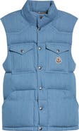 Moncler Ervional Denim Down Puffer Vest