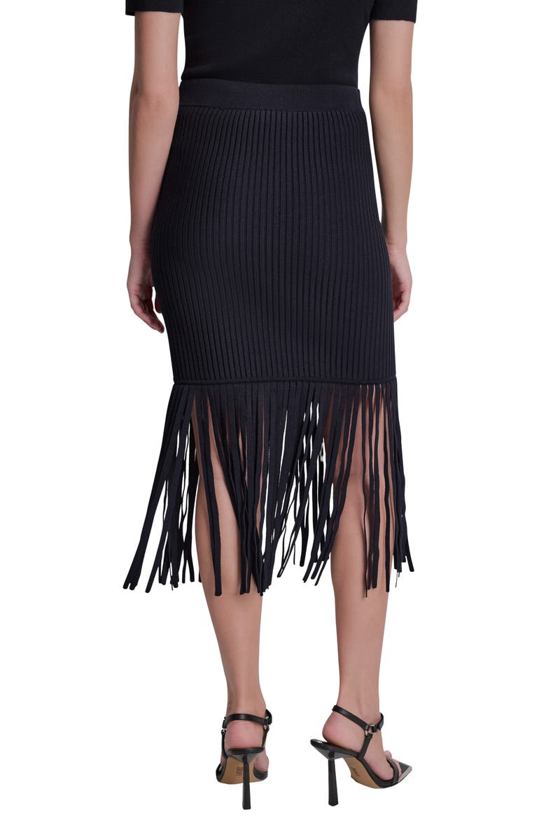 Fringe Rib Midi Skirt, Alternate, color, BLACK