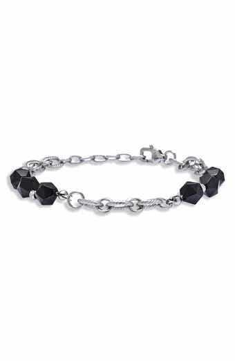 Men's Jaxon Agate Beaded Chain Bracelet