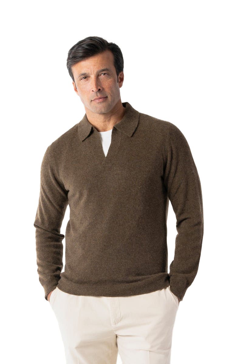Robert Talbott Parsons Johnny Collar Sweater, Alternate, color, Loden