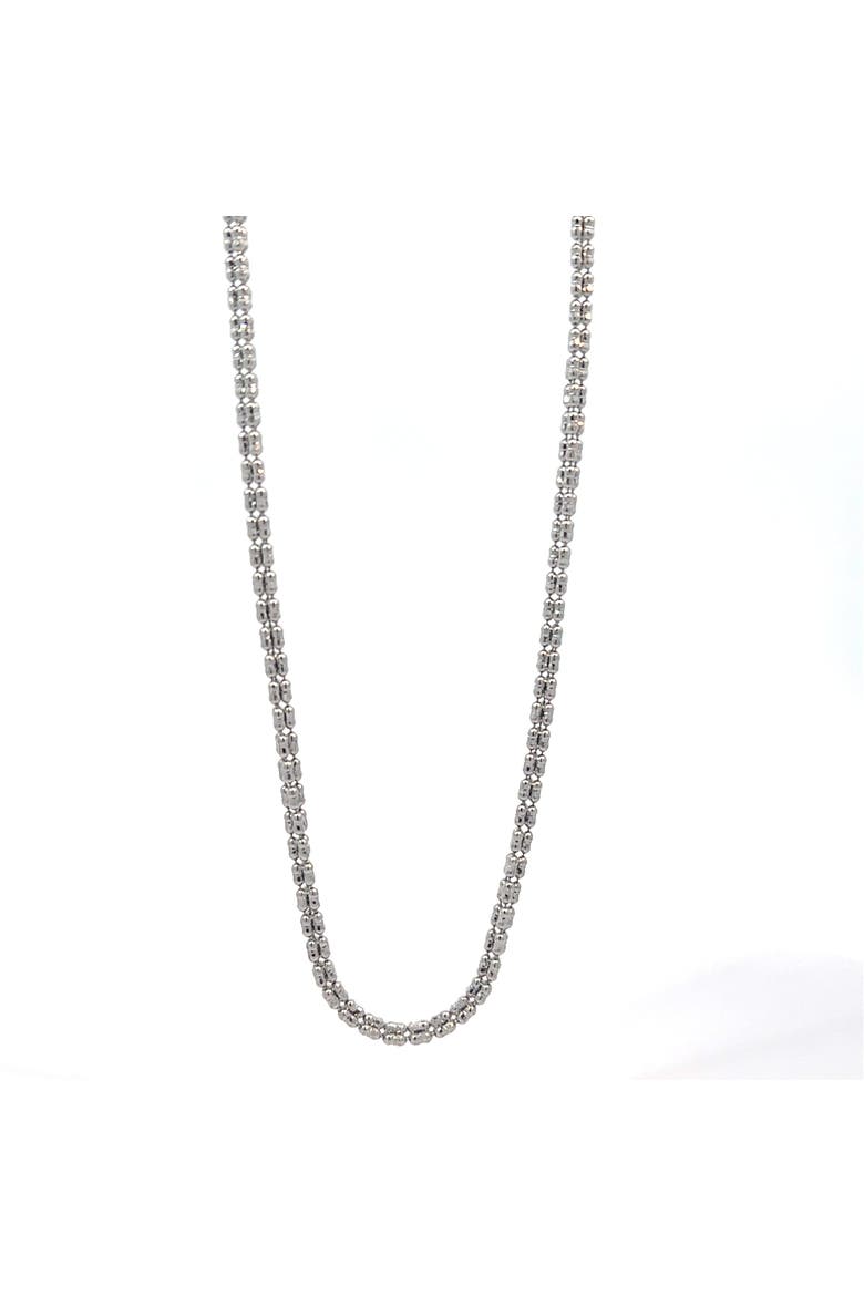 14K White Gold Diamond-Cut Ice Chain Necklace 24 inch 2.5mm 12.2g, Main, color, white