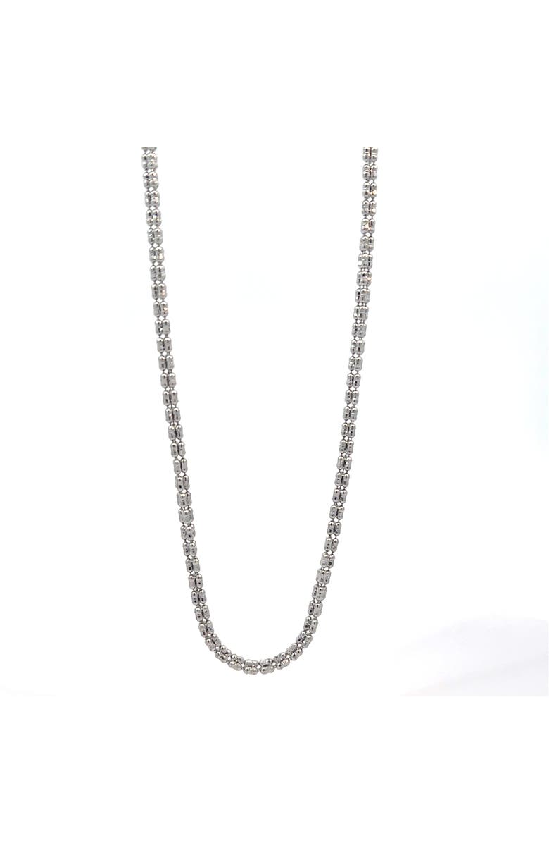 Ancona Jewelry 14K White Gold Diamond-Cut Ice Chain Necklace 24 inch 2.5mm 12.2g, Main, color, White