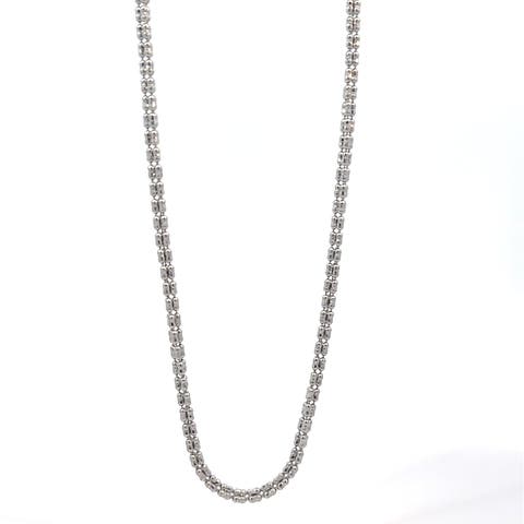 14K White Gold Diamond-Cut Ice Chain Necklace 24 inch 2.5mm 12.2g