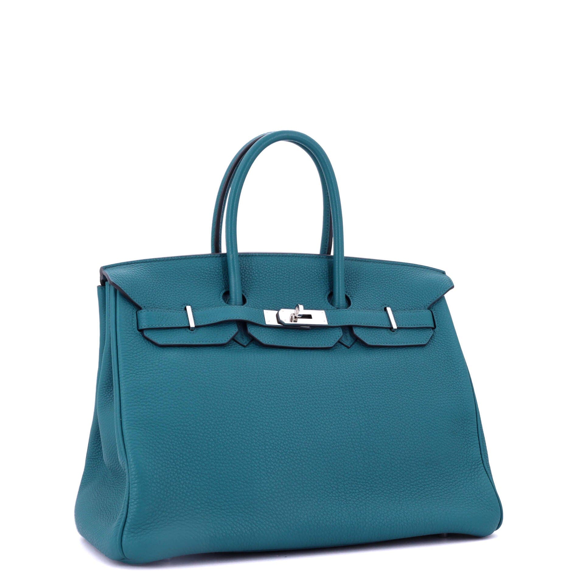 Pre-Owned Hermes Birkin Handbag Blue Togo with Palladium Hardware 35, Alternate, color, 