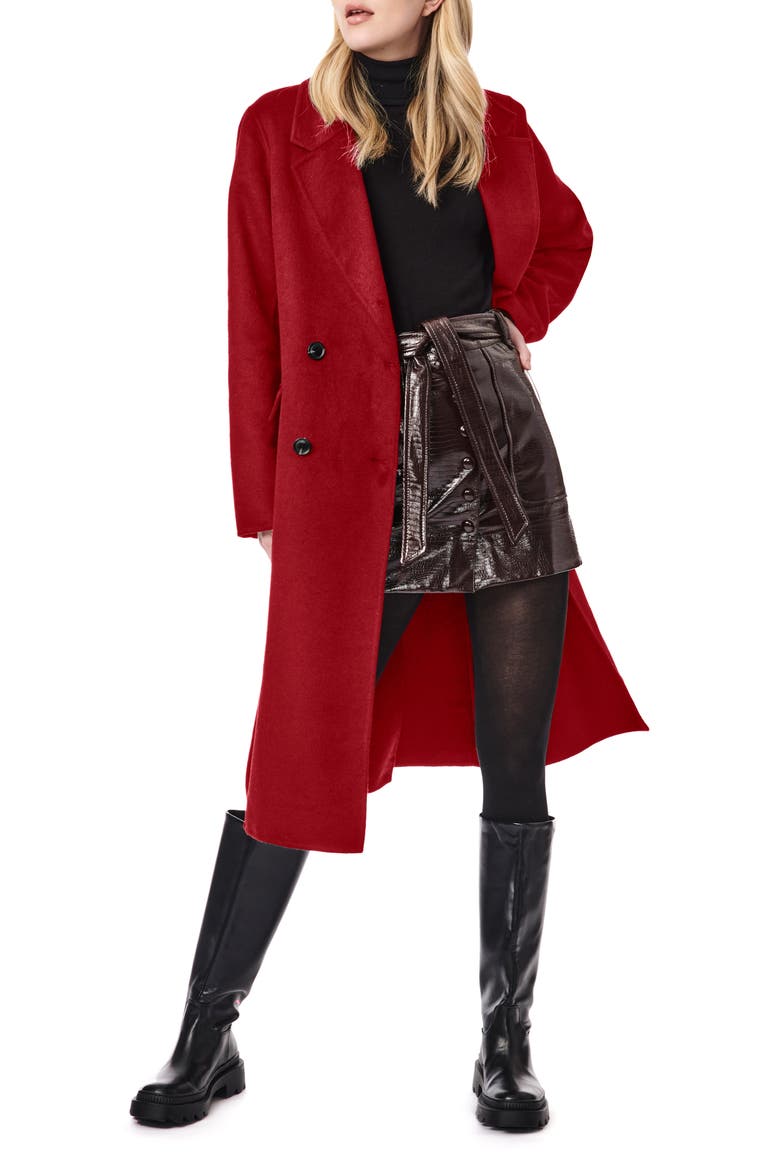 Double Breasted Coat, Alternate, color, RED CURRANT