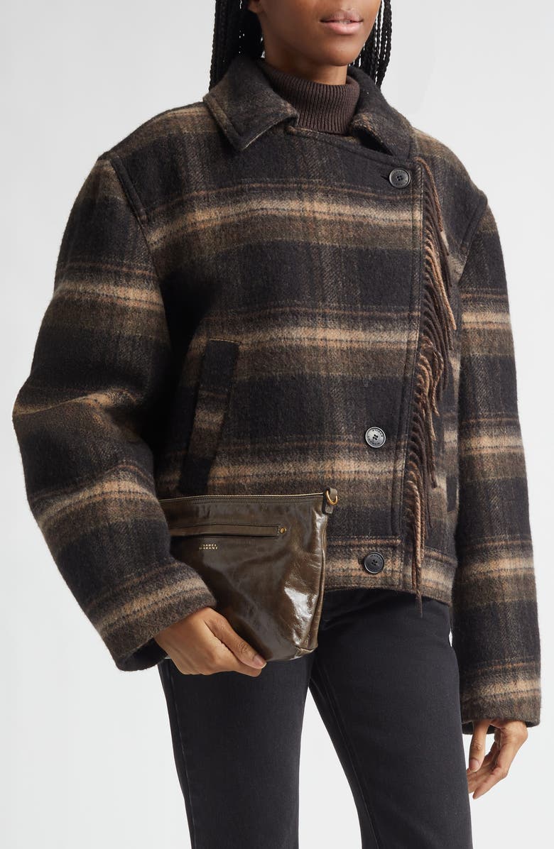 Isabel Marant Nessah Wardy Leather Crossbody Bag, Alternate, color, Moss Green