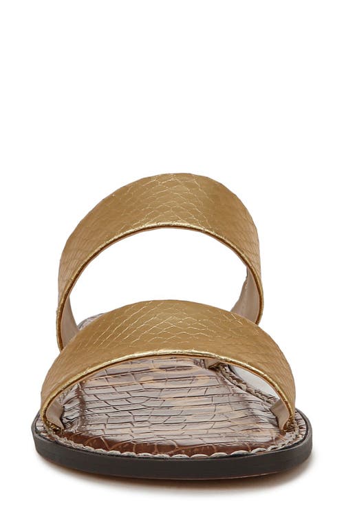 Sam Edelman Gala Double Strap Slide Sandal Gold Faux Leather In Gold