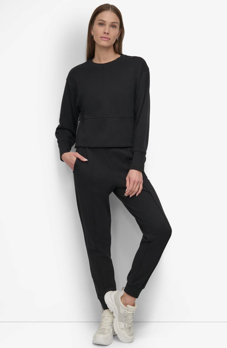 DKNY Center Seam Crop Sweater, Alternate, color,