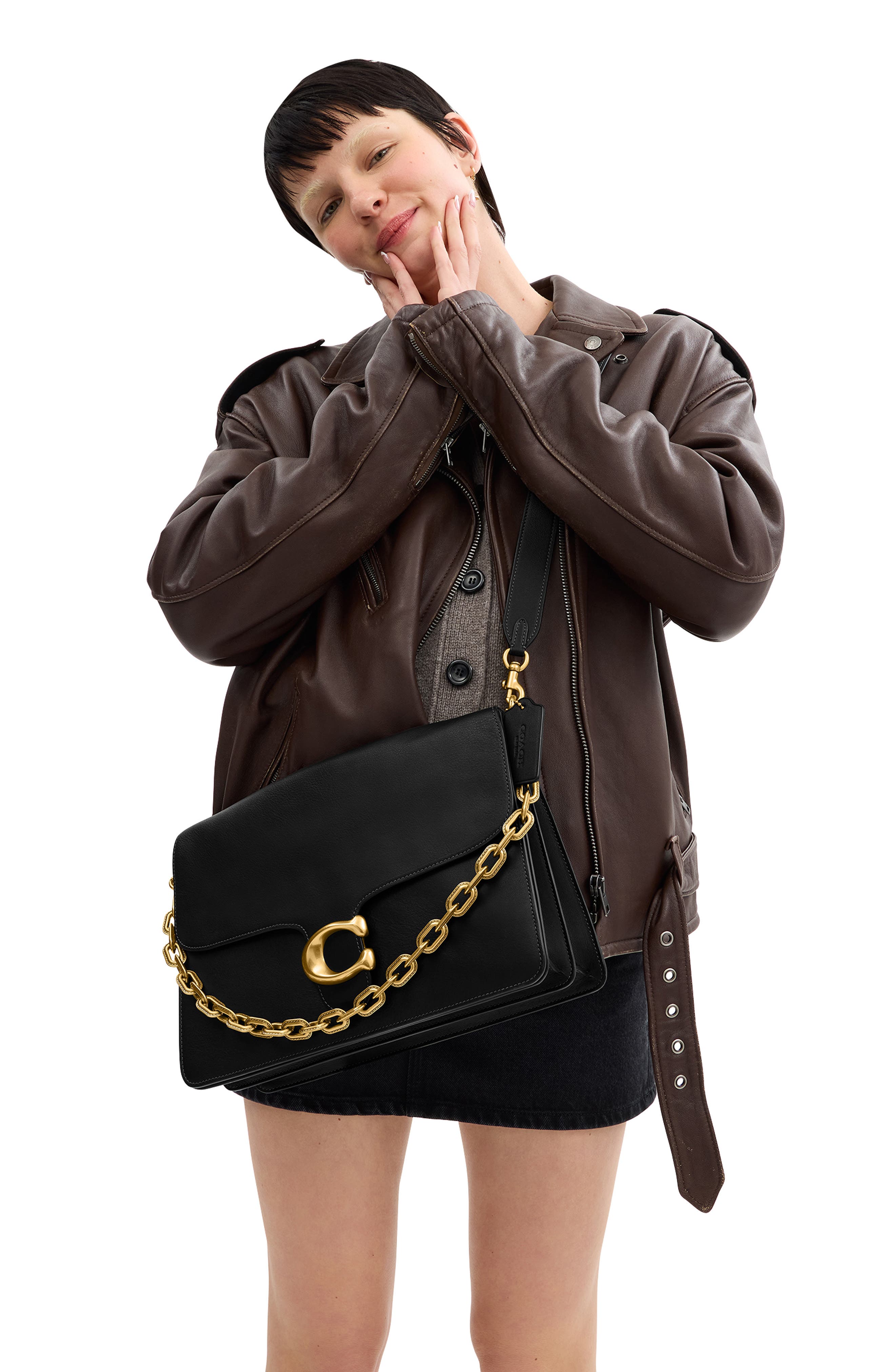 COACH Tabby 35 Smooth Leather Chain Shoulder Bag, Alternate, color, 