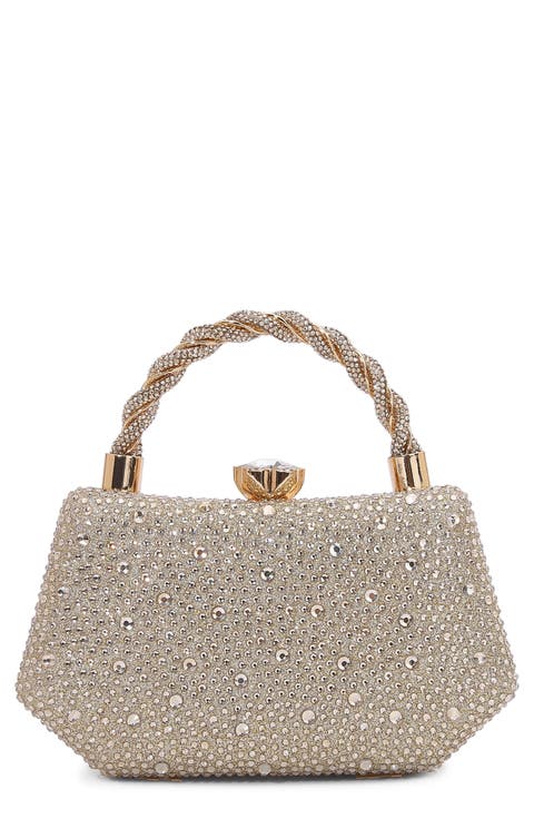 Hexagon Rhinestone Clutch