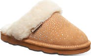 BEARPAW Loki Leopard Print Faux Shearling Lined Suede Slipper