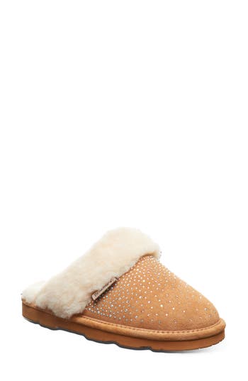 Bearpaw Loki Leopard Print Genuine Shearling Lined Suede Slipper In Brown
