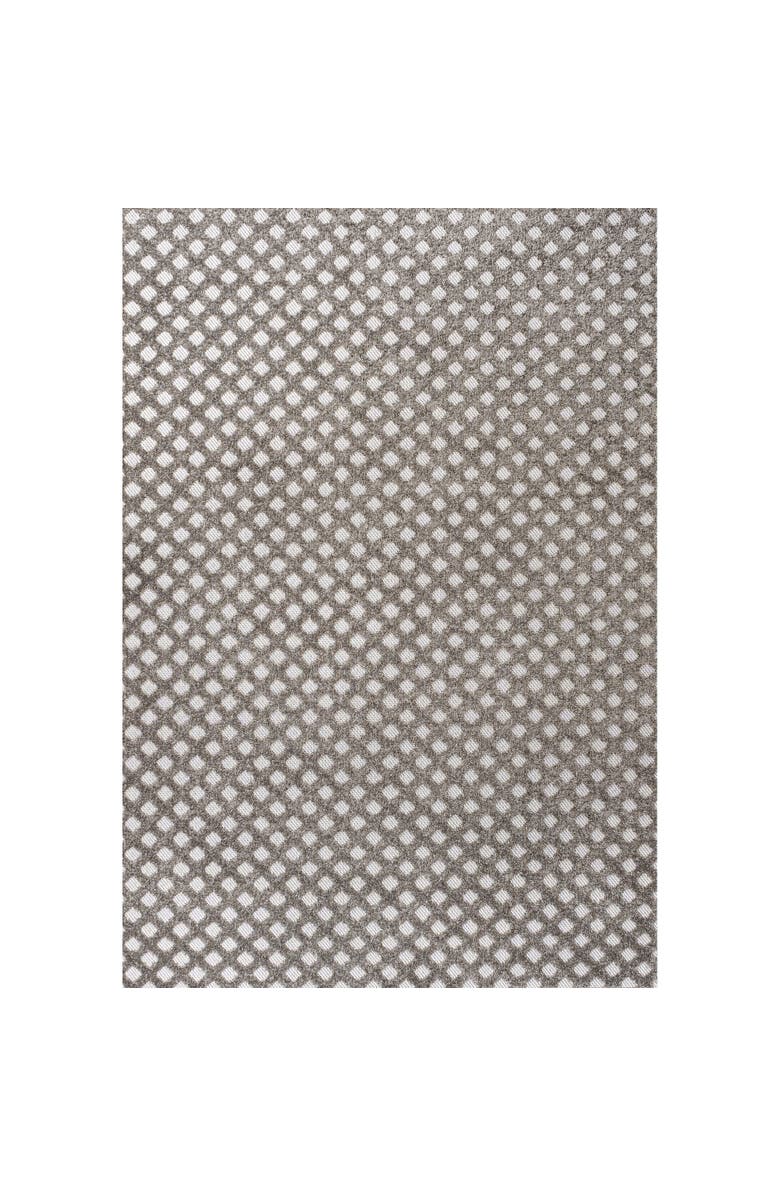 JONATHAN Y Rabat High-Low Pile Mini-Diamond Trellis Indoor/Outdoor Area Rug, Main, color, Dark Gray/Ivory