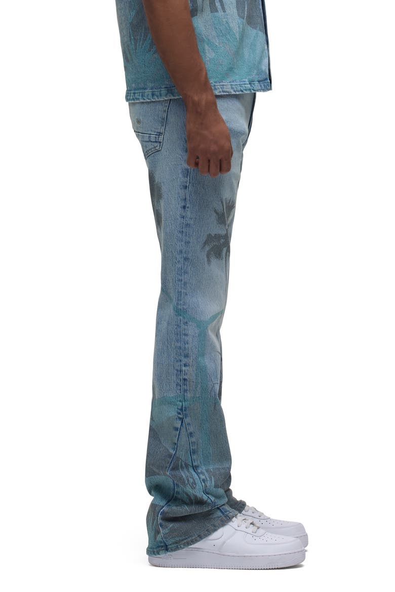 Walker Laser Print Kick Flare Jeans, Alternate, color, SPRING BREAK