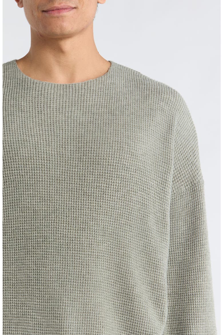 Signature '90s Waffle Knit Sweatshirt, Alternate, color, CONCRETE HEATHER
